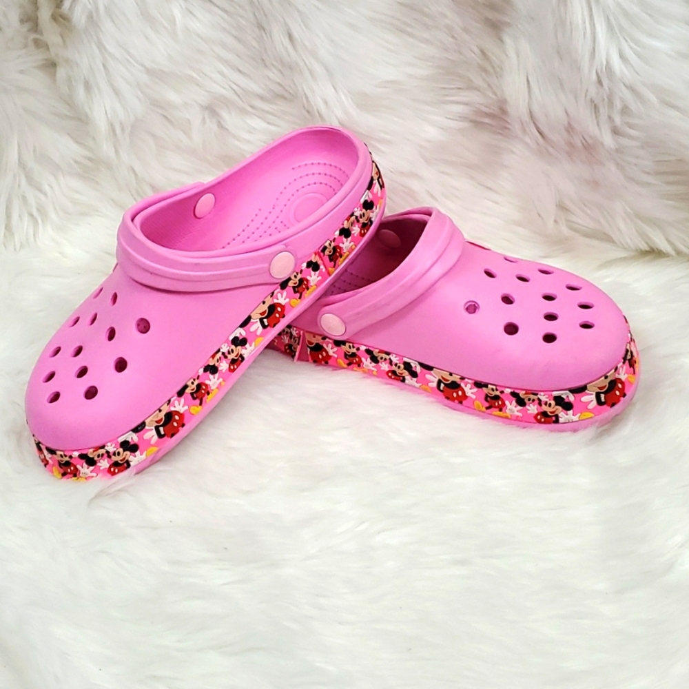 Crocs Disney collaborate pink sandals waterproof beach shoes women size 8